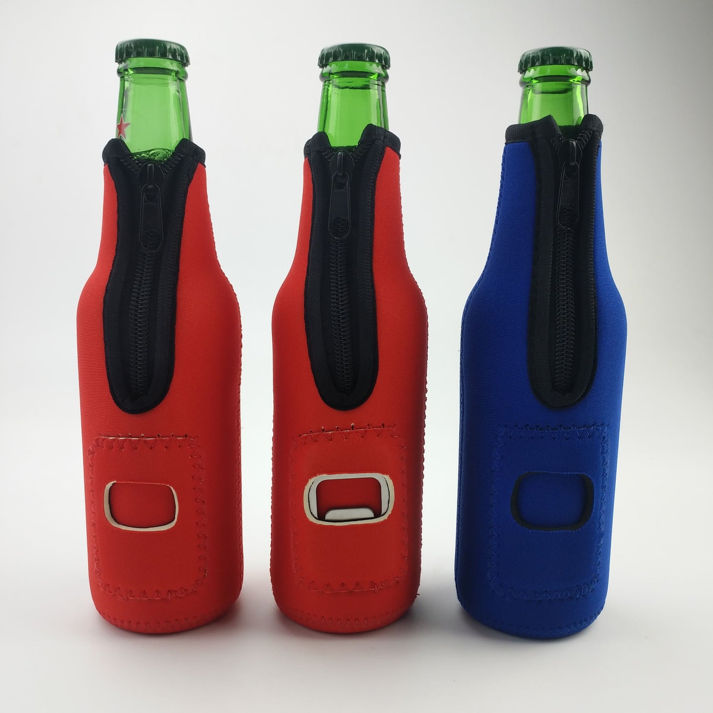 B) Customizable Sublimation Print Koozies 330ml Bottle with Opener - Contact Us for Bulk Orders