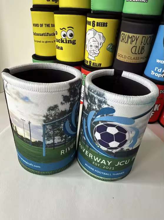 A) Customizable Sublimation Print Koozies for Cans - Contact Us for Bulk Orders
